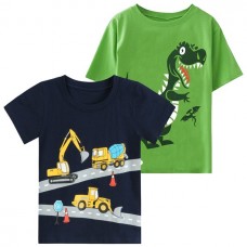 Cm-Kid Toddler Boys Dinosaur T Shirts 2 Pack Set Short Sleeve Tees
