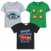 POPTEM Toddler Boys 3-Pack T-Shirt Fire Truck and Cars Graphic Tee Short Sleeves Tops