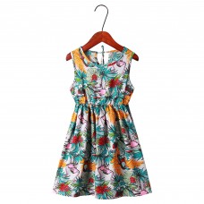 CM-Kid Girls Dresses Party Summer Sundresses Beach Clothes