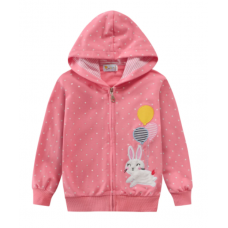 CM-Kid Little Girls Hoodies Sweatshirts Zip Up Casual Outwear Rabbit Long Sleeve Jacket 2-7T