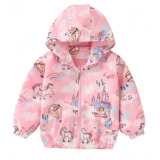 CM-Kid Toddler Girls Unicorn Hoodies Casual Hodded Windbreaker Zipper Jacket 2-7t