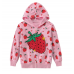 CM-Kid Little Girls Hoodied Cotton Sweatshirts Casual Zip Up Jacket Strawberry Print Zipper Outwear 2-7t