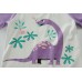 POPTEM Toddler Girls Pajamas Short Sleeve Dinosaur Pjs Cotton Sleepwear Sets Purple 2-Piece