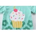 POPTEM Toddler Pajamas Girls Cupcake Pjs Short Sleeve Cotton Sleepwear Sets 2-Pieces Mint Green 