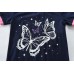 POPTEM Toddler Pajamas Girls Glow in the Dark Butterfly Pjs Short Sleeves 2-Pieces Sleepwear Navy Blue