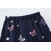 POPTEM Toddler Pajamas Girls Glow in the Dark Butterfly Pjs Short Sleeves 2-Pieces Sleepwear Navy Blue
