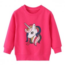 CM-Kid Toddler Girls Unicorn Sweatshirts Cotton Pullover Tops