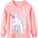 CM-Kid Unicorn Sweatshirts for Girls Cotton Crewneck Outdoor Outfit Fall Cloth
