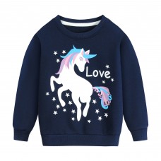 CM-Kid Toddler Girls Sweatshirt Long Sleeve Tops Unicorn Crewneck Pullover