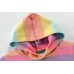 CM-Kid Toddler Girls Hooded Sweatshirt Rainbow Color Block Hoodies