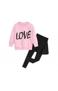 CM-Kid Girls Outfit 2-Piece Clothes Set Cotton Sweatshirt Leggings Sets