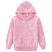 CM-Kid Little Girls Hoodie Zip up Sweatshirt Zipper Heart Valentine's Day Cotton Outdoor Jacket 2-7T