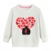 CM-Kid Girls Toddler Sweatshirts Heart Print Long Sleeve Pullover Tops