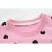 CM-Kid Toddler Girls Valentine Day's Sweatshirts Heart Cotton Ruffle Long Sleeve Crewneck Tops