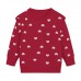 CM-Kid Toddler Girls Sweatshirts Heart Cotton Red Ruffle Long Sleeve Crewneck Tops