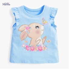 CM-Kid Girls Easter Bunny Print T-Shirts Casual Tops
