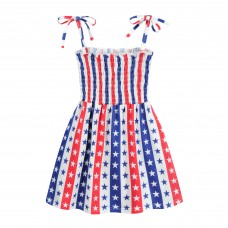 CM-Kid Girl Dresses American Flag Dress Toddler Girls Patriotic Clothes