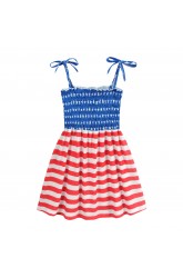 CM-Kid Toddler Girl Dresses 4th Of July American Flag Sleeveless Sun Dresses