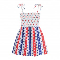 CM-Kid July 4th Toddler Dresses USA American Flag Sundresses for Girls