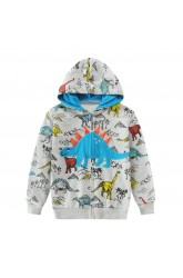 CM-Kid Toddler Boys Hoodies Long Sleeve Sweatshirt Dinosaur Zip Jacket
