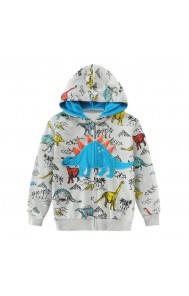 CM-Kid Toddler Boys Hoodies Long Sleeve Sweatshirt Dinosaur Zip Jacket