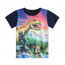 CM-Kid Toddler Boys Shirts Cotton Short Sleeve Dinosaur T-Shirts