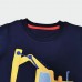 Cm-Kid Boy Excavator Sweatshirts Striped Shirt Cartoon Long Sleeve Tops