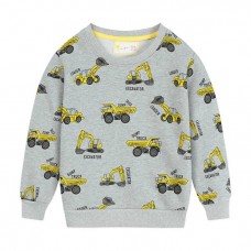 CM-Kid Boy Sweatshirts Long Sleeve Truck Sweater Cotton Tops Tees