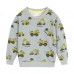 CM-Kid Boy Sweatshirts Long Sleeve Truck Sweater Cotton Tops Tees