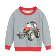 CM-Kid Toddler Boys Long Sleeve Sweatshirt Truck Pullover Tees Tops