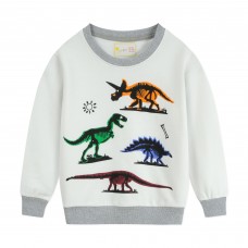 CM-Kid Toddler Boys Long Sleeve Sweatshirts Crewneck Cotton Tops Tees