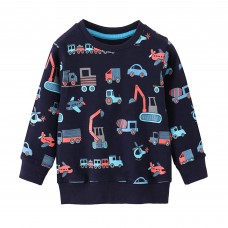 CM-Kid Toddler Boys Sweatshirts Cotton Pullover Sport Crewneck Tops
