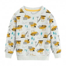 CM-Kid Toddler Boys Sweatshirts Long Sleeve Car Pullover Crewneck Tops