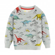 CM-Kid Toddler Boys Cotton Sweatshirts Dinosaur Long Sleeve Tops