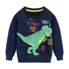 CM-Kid Toddler Boys Sweatshirt Crewneck Tops Dinosaur Pullover Tees