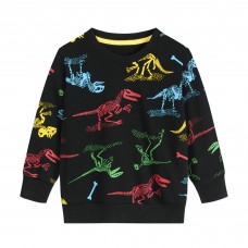 CM-Kid Toddler Boys Long Sleeve Sweatshirt Dinosaur Skeleton Tops Shirt