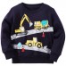 Cm-Kid Toddler Boys Excavator Sweatshirts Cartoon Long Sleeve Tops