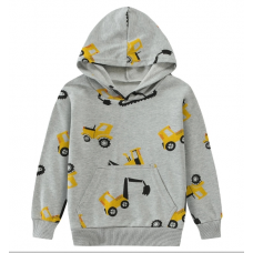 CM-Kid Toddler Boys Pullover Truck Sweatshirts Cotton Hoodie with Pocket Casual Long Sleeve Tops 2-7t