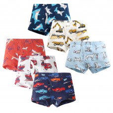 CM-Kid Boys Dinosaur Cotton Underwear 6-Pack Kid Boxer Birefs