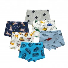 CM-Kid Dinosaur Underwear Breathable Boxer Birefs Size 7 6 Pieces Underpants for Little Boy