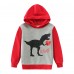 CM-Kid Boys Hoodie Valentine's Day Hoodies Dino Hooded Sweatshirt