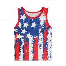 CM-Kid Toddler Boys Tank Top 4th Of July USA Flag 100% Cotton Tee Shirts