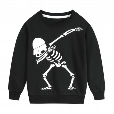 CM-Kid Boys Sweatshirt Toddler Halloween Dance Skeletons Pullover Tees Tops