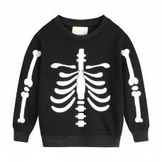 CM-Kid Toddler Boys Halloween Glowing Skeleton Pullover Sweatshirt