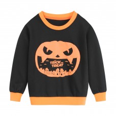 CM-Kid Toddler Boys Sweatshirt Halloween Pumpkin Pullover Tees