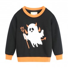 CM-Kid Boys Glowing Ghost Long Sleeve Sweatshirt Halloween Tops