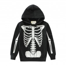 CM-Kid Boys Pullover Hoodie Skeleton Sweatshirt Long Sleeve Hooded Shirts