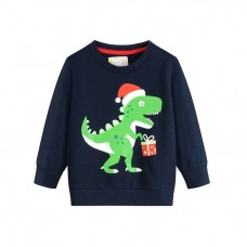 CM-Kid Boy Dinosaur Sweatshirt Christmas Pullover Crewneck Tops