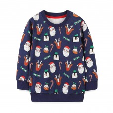 CM-Kid Toddler Boys Santa Sweatshirts Christmas Snow Crewneck Tops