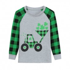 CM-Kid Boys Saint Patrick's Day Clover Sweatshirt Long Sleeve Tees